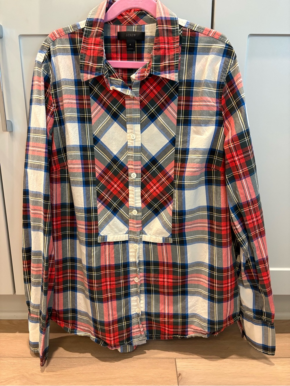 J. Crew Kids Red, Blue & White Plaid Button-Down Shirt